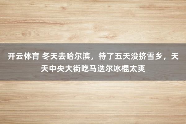 开云体育 冬天去哈尔滨，待了五天没挤雪乡，天天中央大街吃马迭尔冰棍太爽