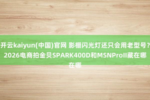 开云kaiyun(中国)官网 影棚闪光灯还只会用老型号？2026电商拍金贝SPARK400D和MSNProII藏在哪